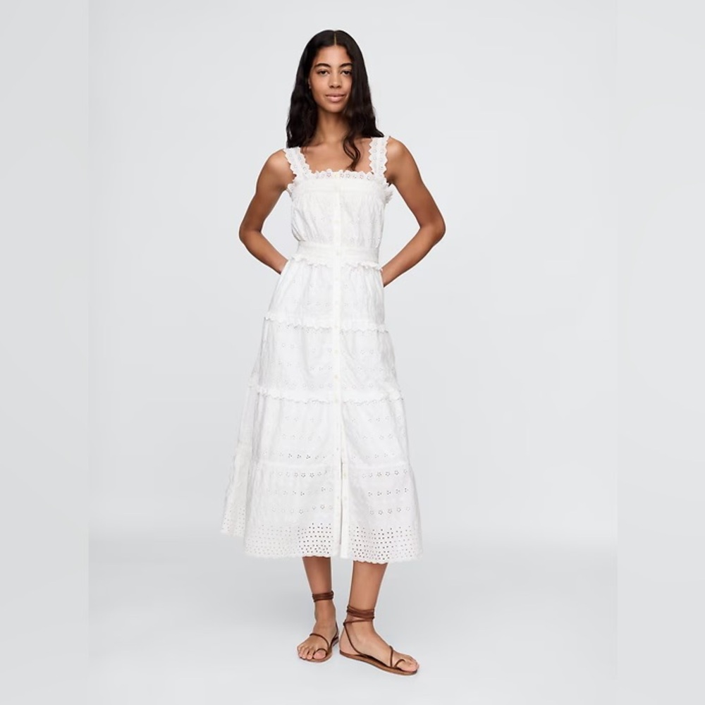 Gap × DÔEN Eyelet Midi Dress XXS